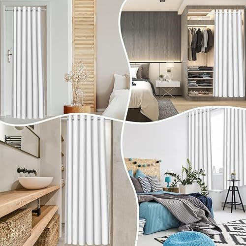 Miniatura 5 de Erosebridal Cortina de puerta con atrapasueños de 34 pulgadas de ancho x 80 pulgadas de largo, cortina opaca de plumas bohemias, mandala, flecha,