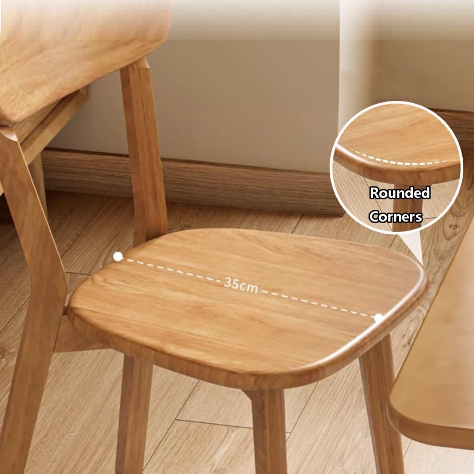 Esszimmerstühle aus Holz, Eiche, 2er-/4er-Set, Küchenstuhl aus 100% Massivholz mit abgerundeten Kanten und gebogener Rückenlehne, perfekt für Café, Restaurant Walnut,4 Piece