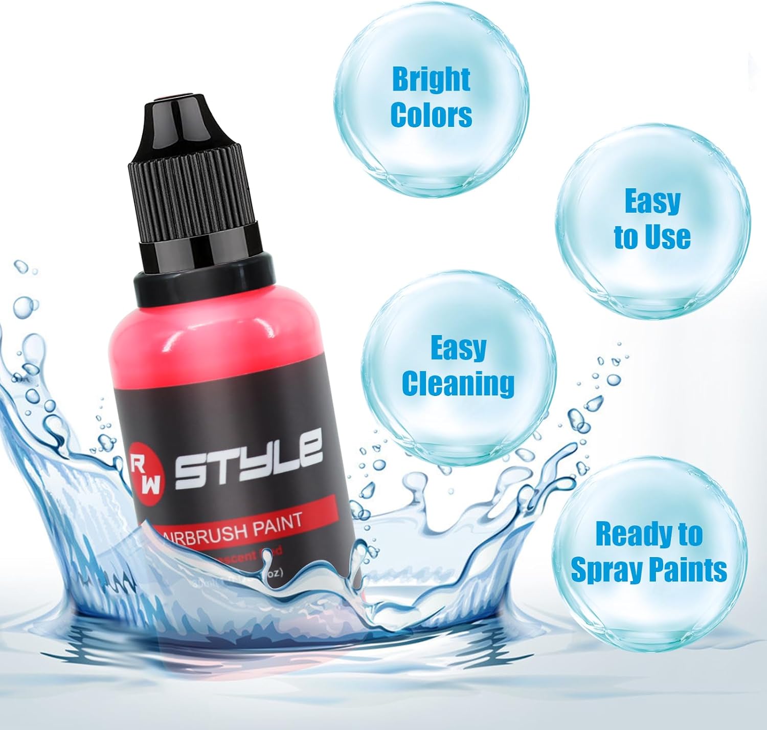 Airbrush-Kit Rechargeable Cordless Airbrush Compressor with 24-Colors Paints Kit for Barber, Nail Art, Makeup, Model Painting