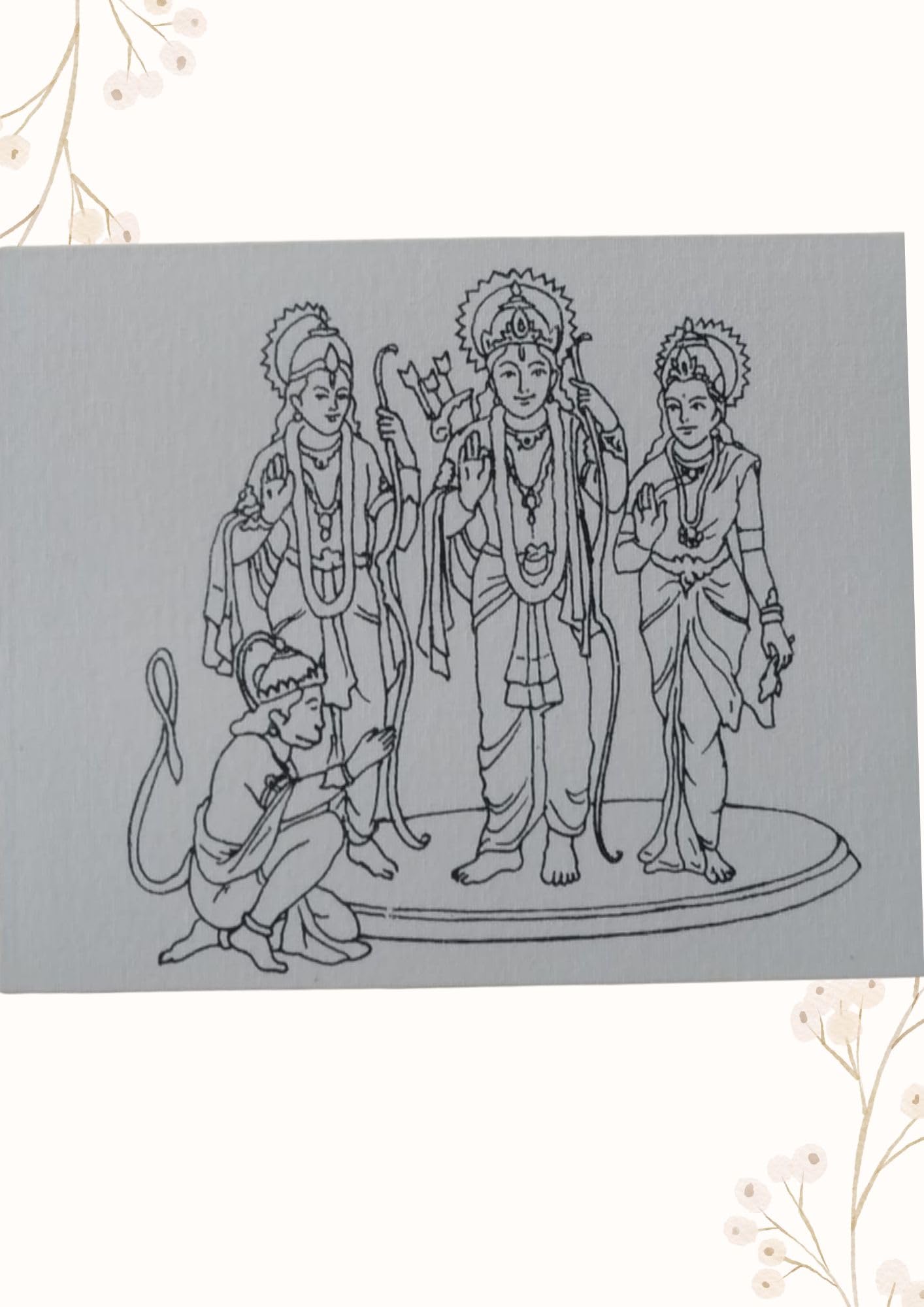 Sarearts Ram Darbar on Pre-Printed Canvas 10x8