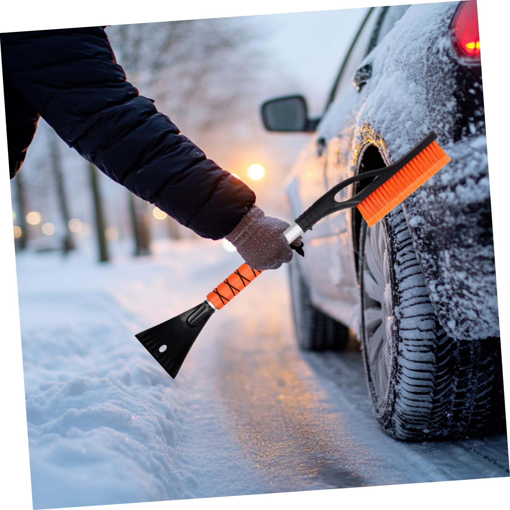 ULTECHNOVO Lot de 2 Grattoirs à Glace pour Voiture, Déneigement, Design Extensible, en Abs et PP, pour Pare-Brise et Hiver Rigoureux