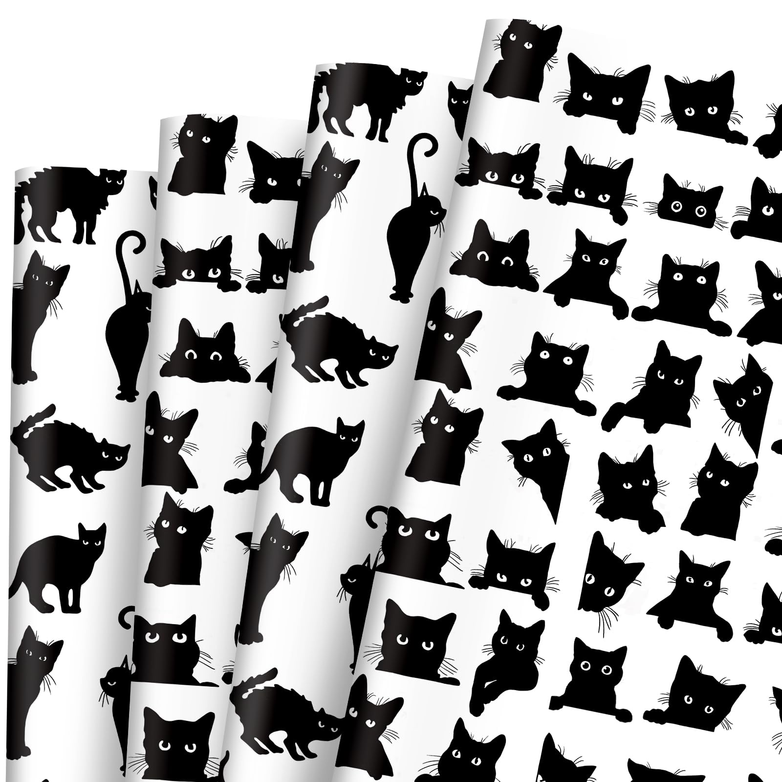 Amazon | JarThenaAMCS 8枚 猫 ラッピングペーパー - ロールなし