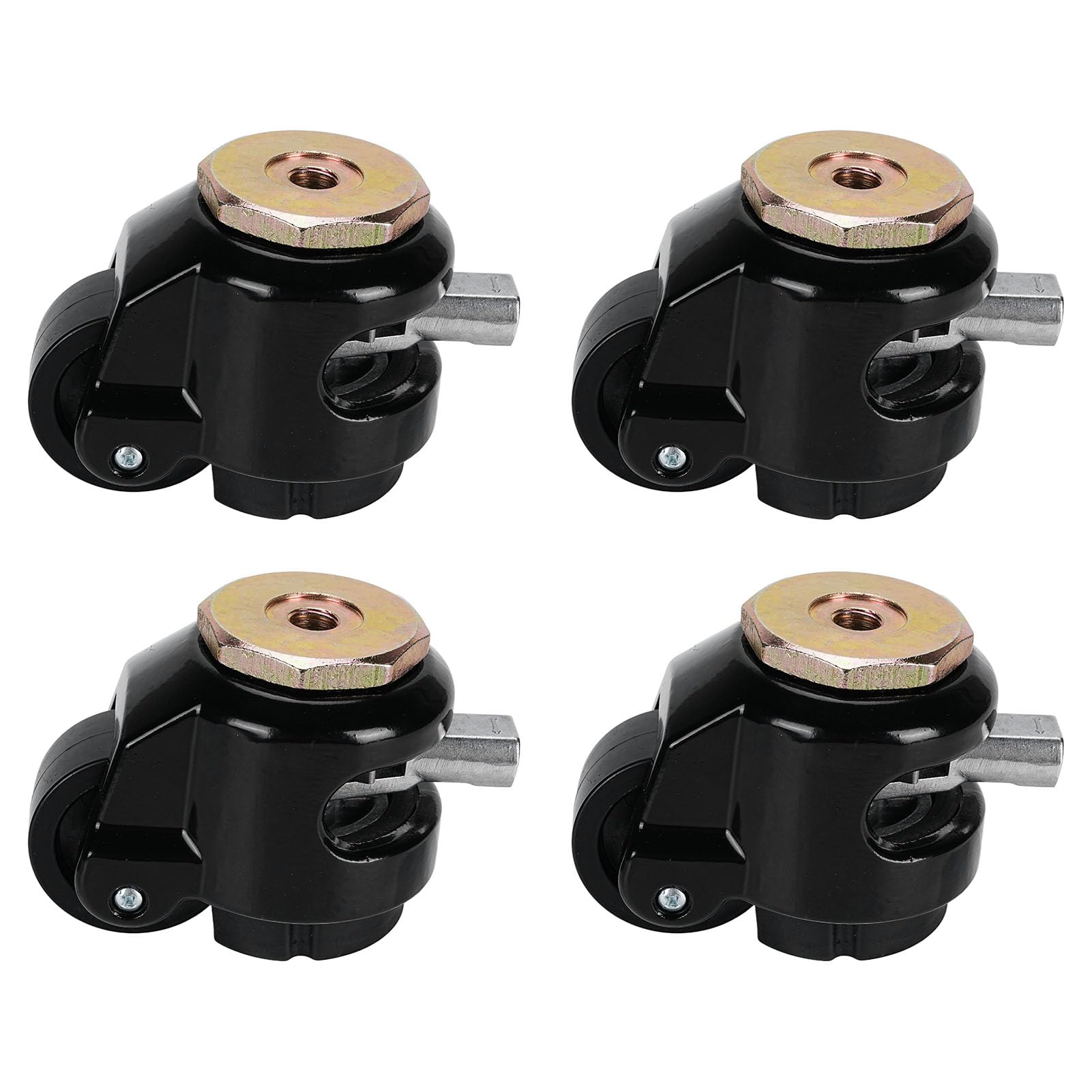Aluminium Alloy Nivellement Tige Roulettes, Lourd Devoir (BLACK)