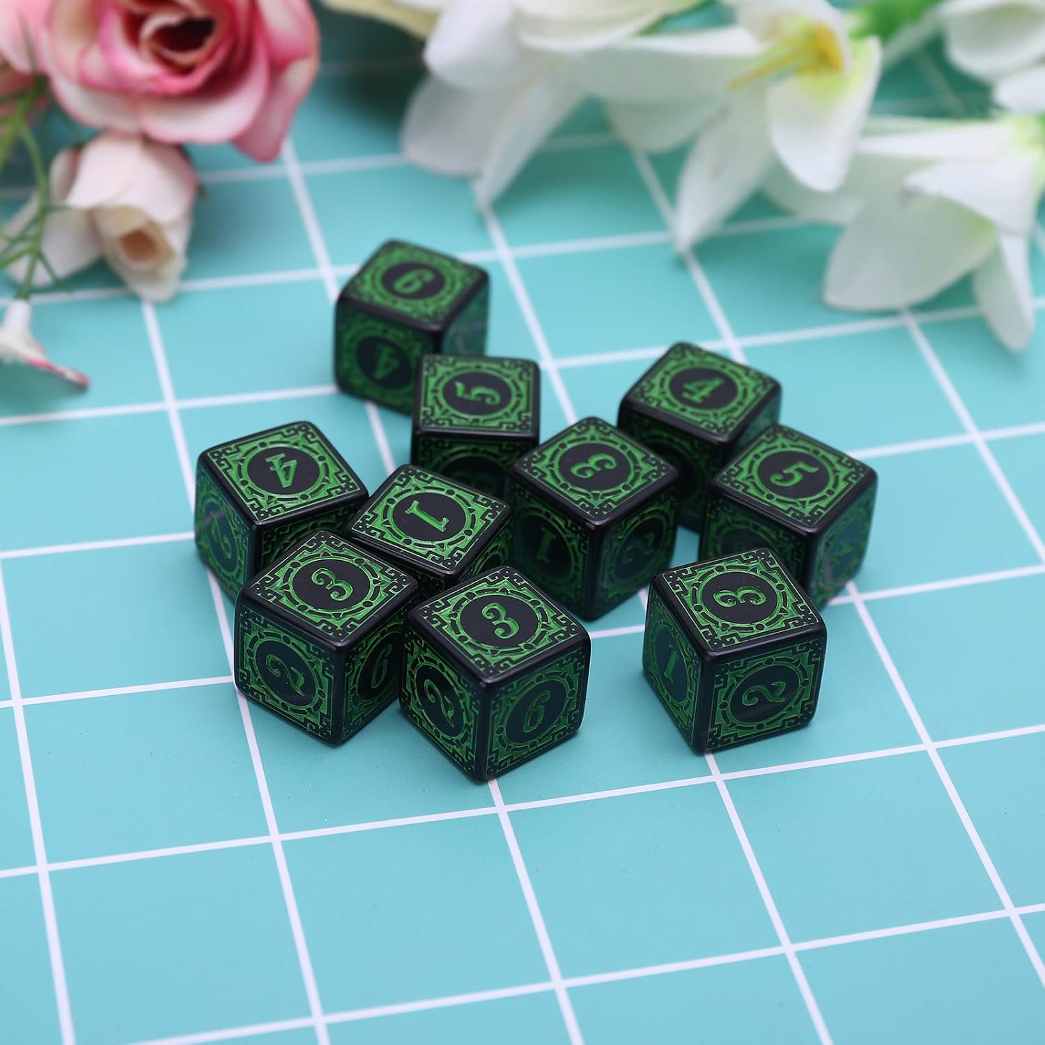 10 Pcs Acrylic Polyhedral Dices Role Playing Table Game Dices Six Sided Dices Square Edged Dices Mahjong Accessories image 2