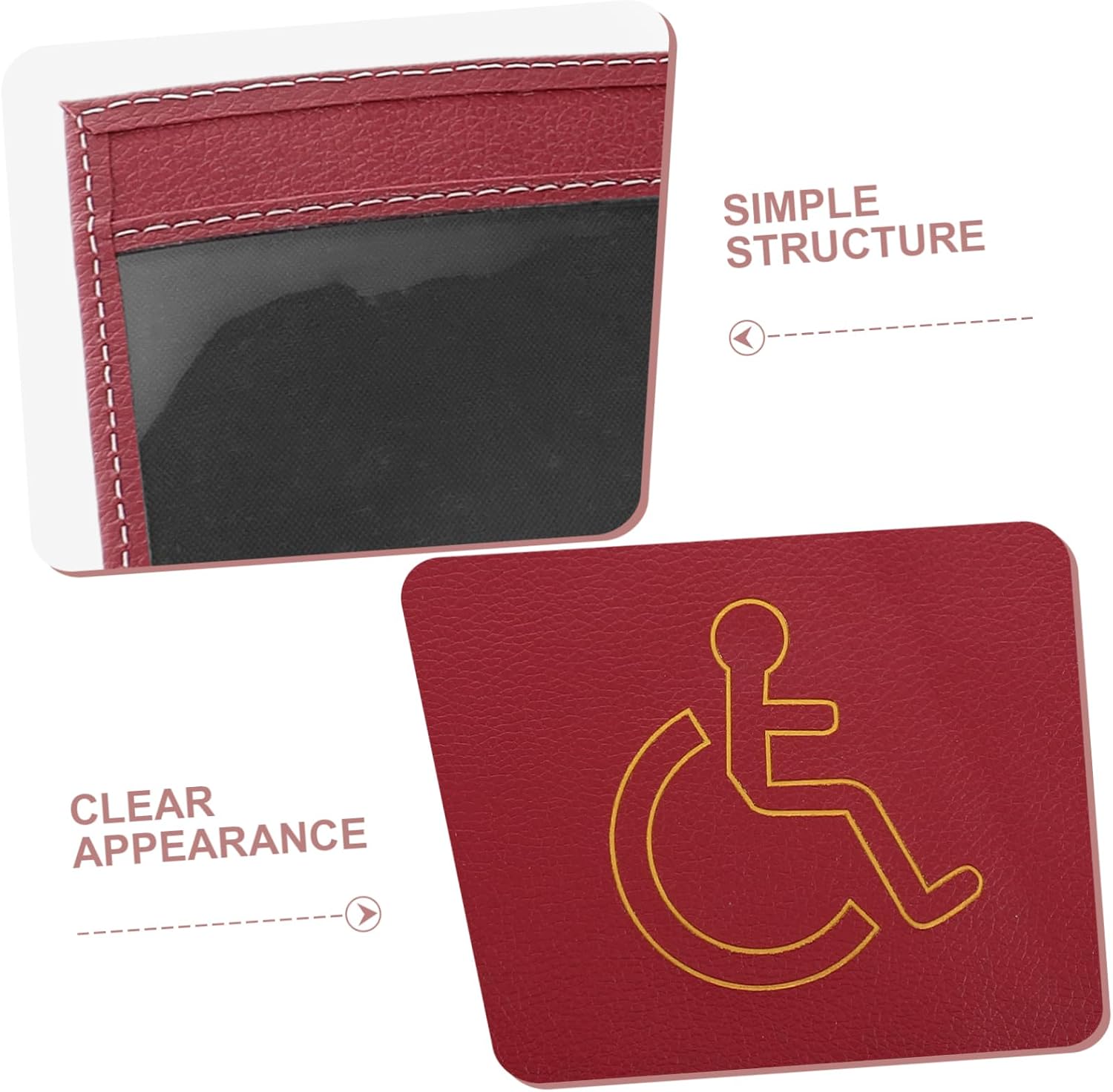 PVC Disabled Certificate Card Holder Sleeve, Travel Document Organizer PU