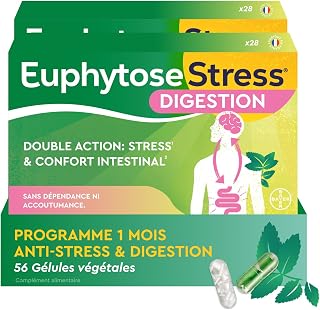 Euphytose Digestion & Stress Complément Alimentaire 56 Gélules