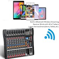 Depusheng DA8 8 csatornás stereo keverőpult Bluetooth USB felvétel phantom power 7