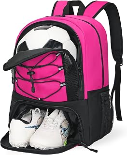 Goloni Soccer Bag, Basketball Bag with Ball Compartment & Shoe Compartment,Large Soccer Backpack for Basketball,Gym，Football