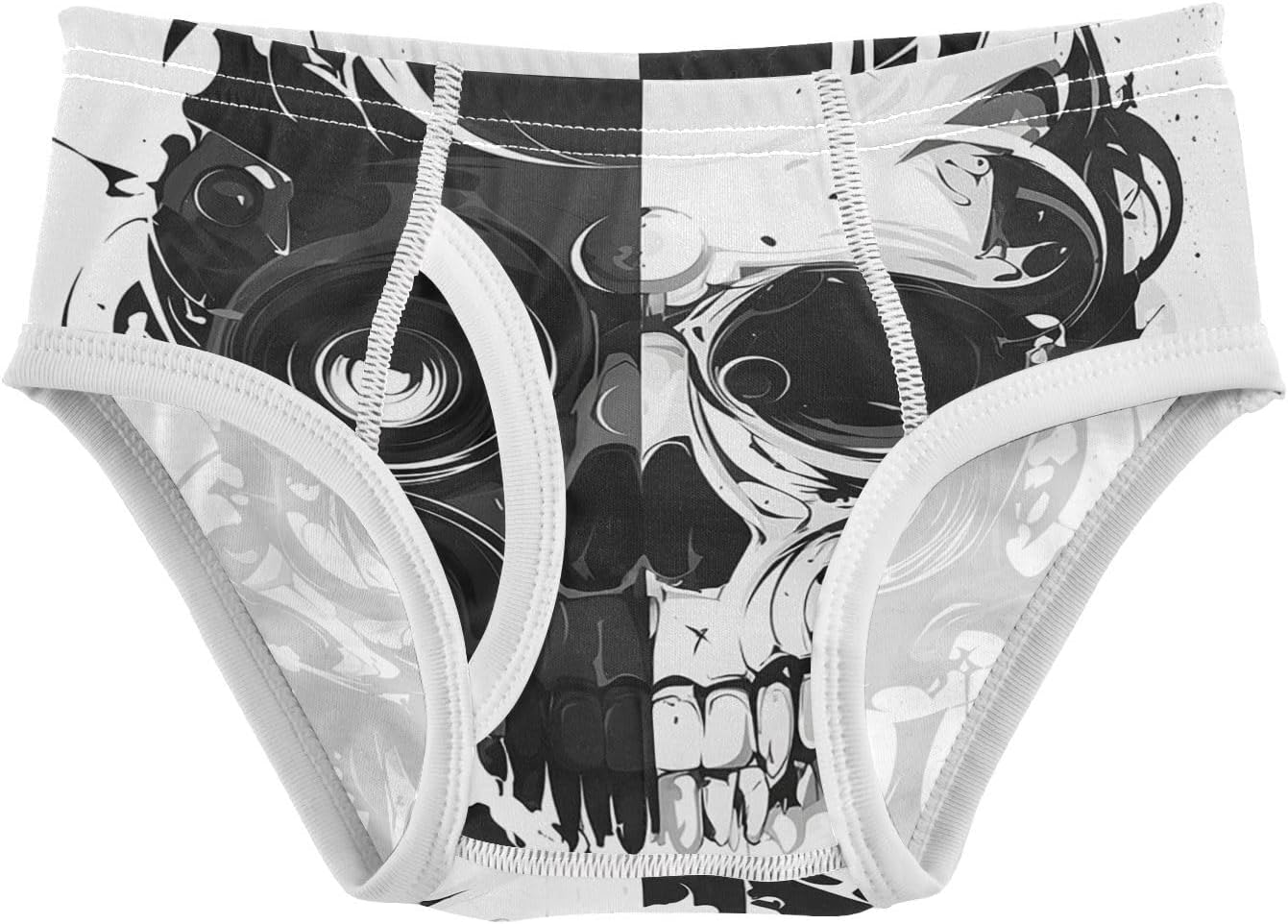 visesunny Boys Training Underwear Black White Cool Skull Breathe Cotton Potty Briefs Size 2T-8Y for Toddler