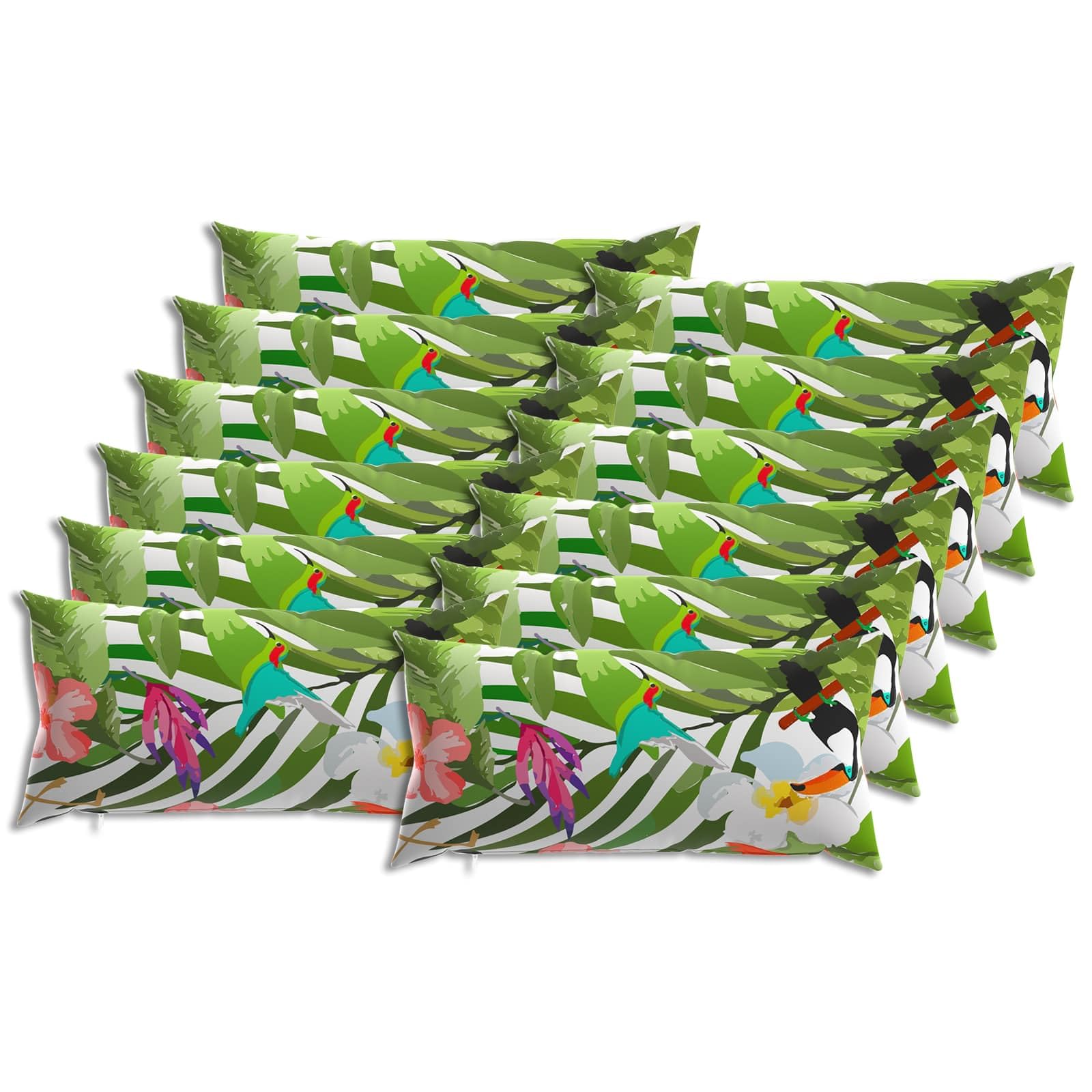vidaXL Cushion Cover 12 pcs HEERLEN Black 40 x 80 cm Polyester