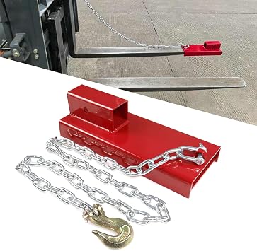 2" Forklift Trailer Hitch Receiver Fit for Pallet Fork W/Chain