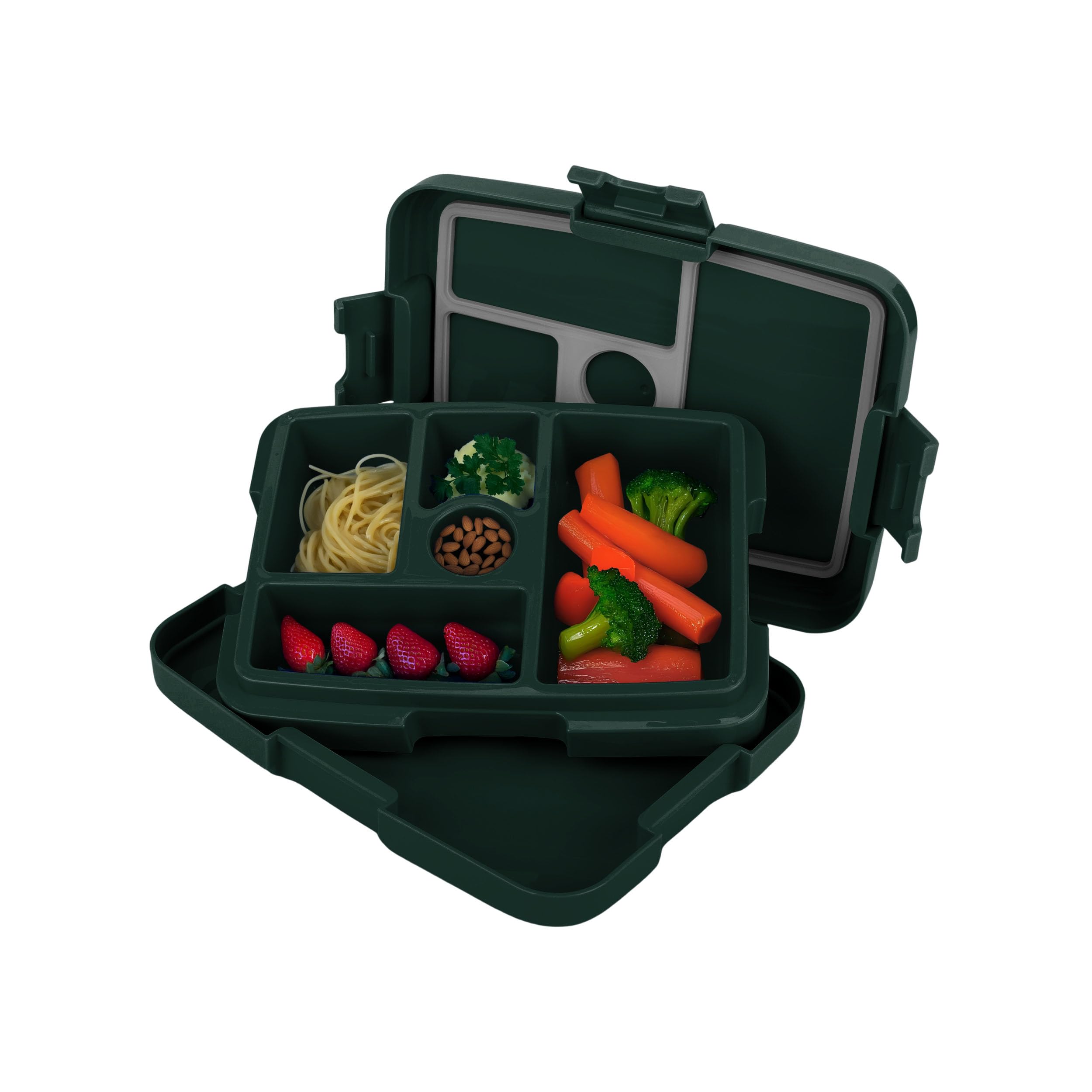FOCO Green Bay Packers NFL Bento-Lunchbox, Unisex, für Erwachsene, offizielles Lizenzprodukt, Team-Farbe, gestreift, Primär-Logo, Fußball, auslaufsicher, 5 Fächer