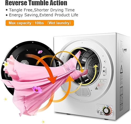 Miniatura 3 de DORTALA Secadora portátil con 4 modos de secado automático, secadora de ropa eléctrica compacta con bañera de acero inoxidable, capacidad de 10