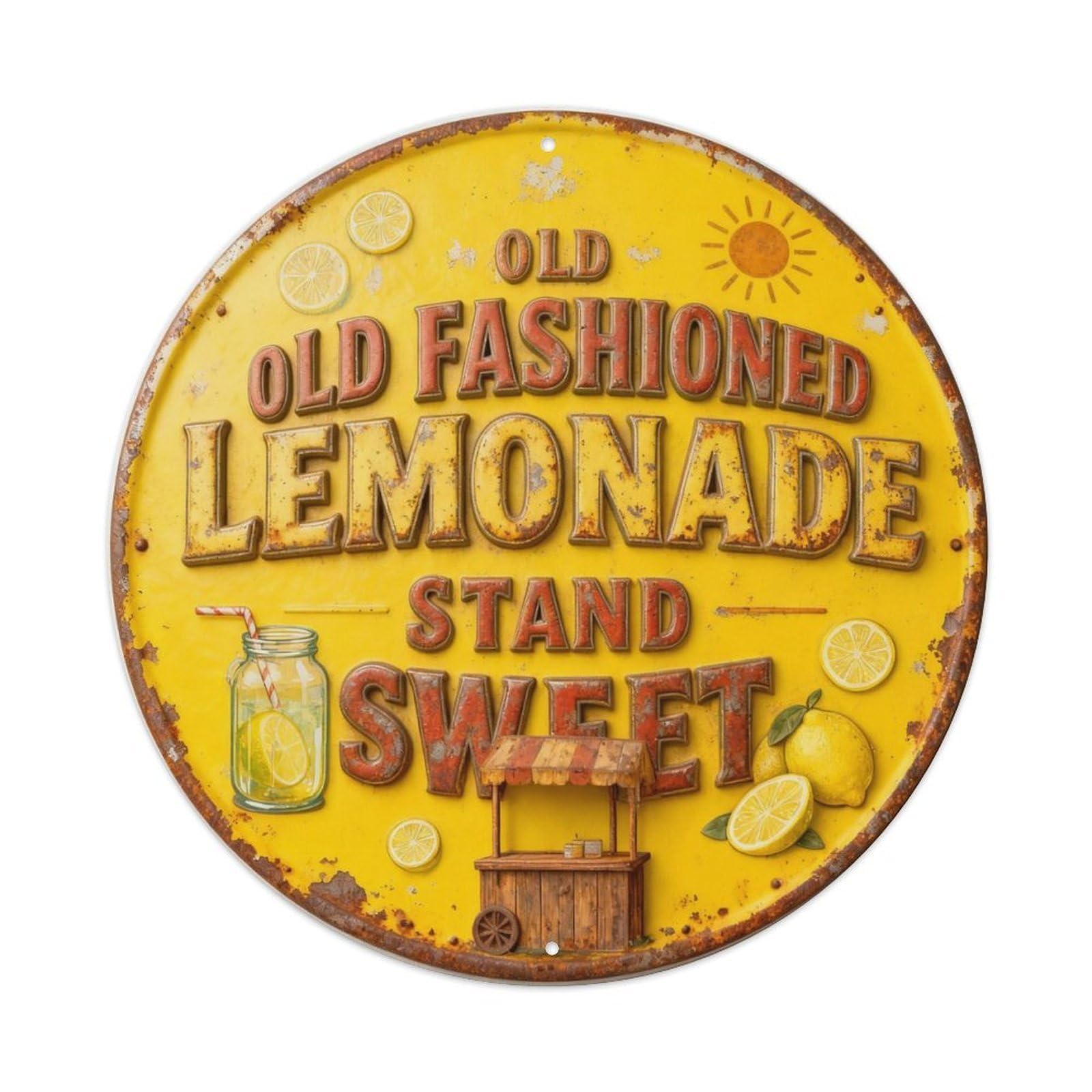 OLD FASHIONED LEMONADE STAND SWEET Metal Tin Sign Plaque