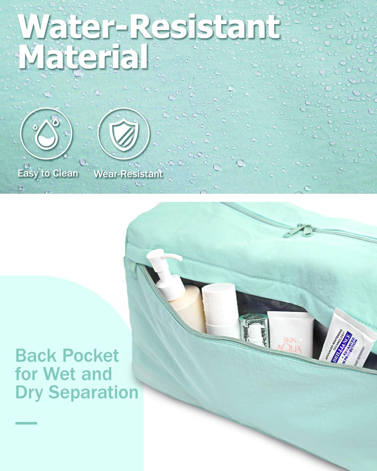 Bolsa de gimnasio pequeña para mujeres y hombres con compartimento para zapatos, pequeña bolsa de viaje con bolsillo húmedo y correa para el hombro, Verde