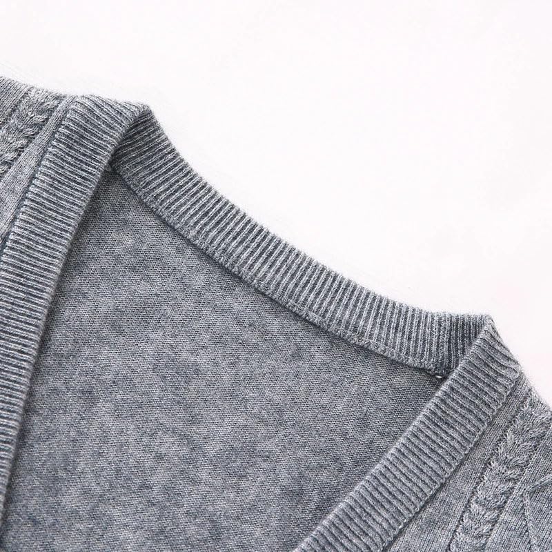 Men Knit Sleeveless Cardigan Sweater Buttons Down Vest V Neck Casual Office Sweater Vest3