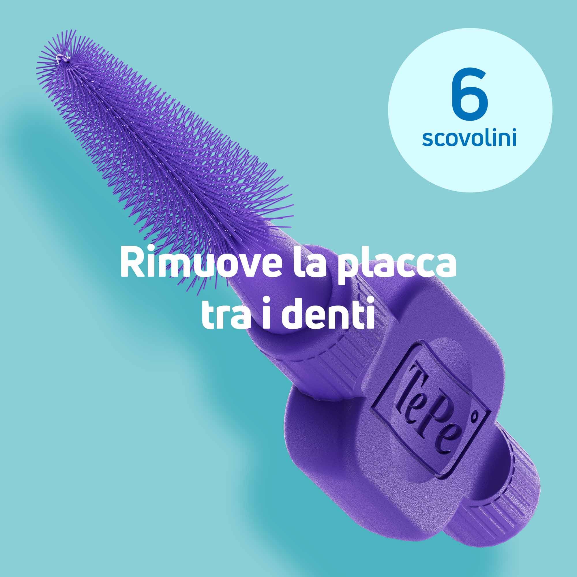 TePe EasyFit™, Viola, M/L, 6 pz, rimozione placca, pulizia efficace degli spazi interdentali, per spazi da medi a larghi