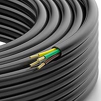 DOAUTO 50FT Heavy Duty 14AWG 4-Way RV Trailer Wiring Harness SAE J1128 - Weatherproof CCA Wire Black PVC Sheath