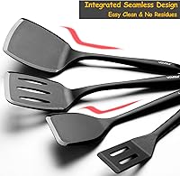 Vista 4 de Silicone Spatula Set, 600°F Heat Resistant Silicone Spatula Turner Flipper for Cooking, Non Stick and Non Scratch Kitchen Utensils for Eggs &