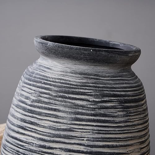 Miniatura 5 de SIDUCAL Jarrón de cerámica rústico de granja, florero decorativo de cerámica para decoración del hogar, mesa, decoración de sala de estar,