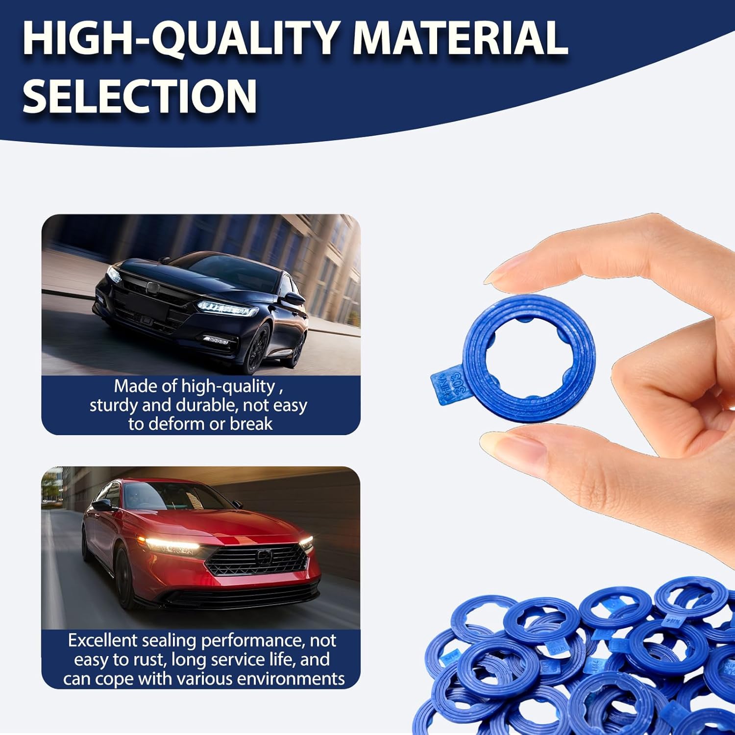 35pcs Nylon Roche Drain Plug Gasket, Compatible with M14, 1/2, Applicable to 097-118,66303,F0CZ6734A