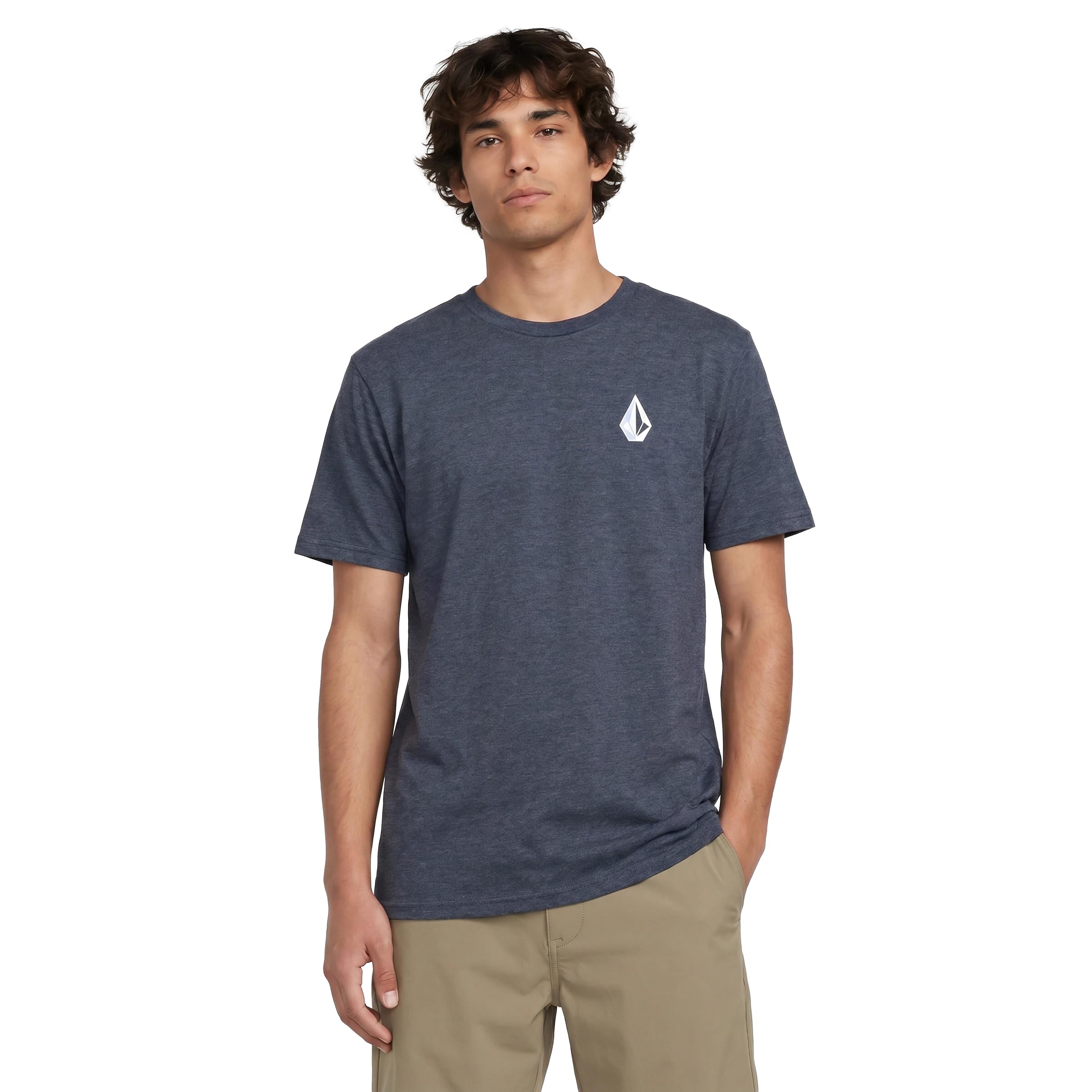 Volcom Men's Blaquedout Ss Tee T-Shirt, Navy Heather, Large