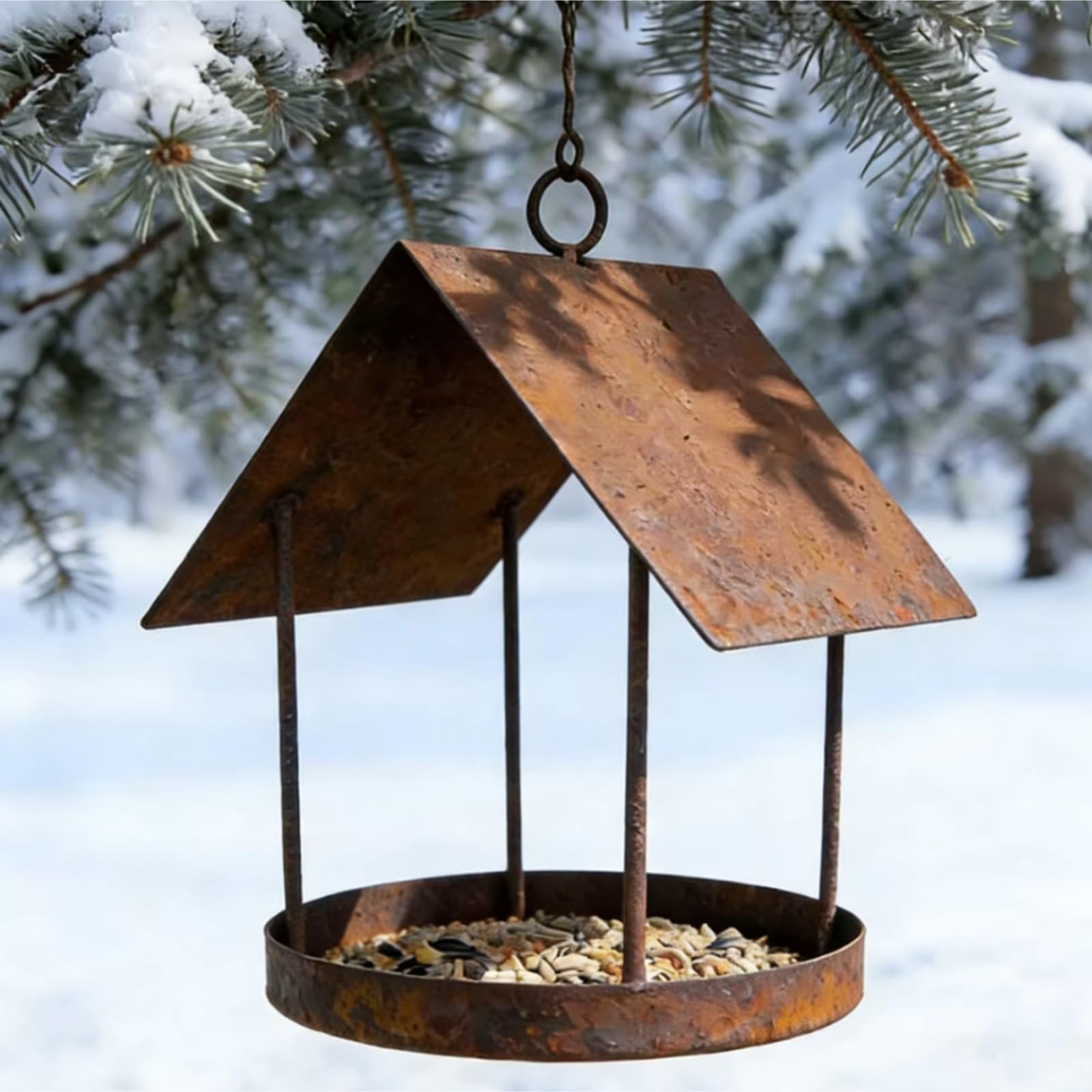 Karmnik dla Dzikich Ptaków Bird Feeder Karmnik Dla Ptaków Do Wiszących Tac Na Zewnątrz Przyciągania Dzikich Ozdoba Rękodzielnicza Wróbli