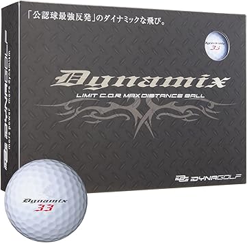 Amazon 公認球 2ピース 安い 飛ぶ ゴルフボール ダイナミクス 1ダース 12球 ホワイト Dyna Golf ダイナゴルフ ゴルフボール