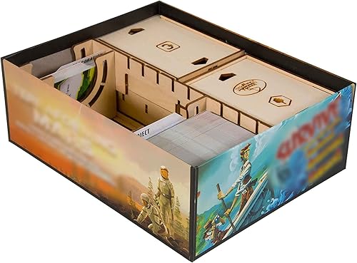 Vista 11 de The Broken Token Terraforming Mars - Organizador de juegos compatible con expansiones, caja de almacenamiento de madera con múltiples bandejas
