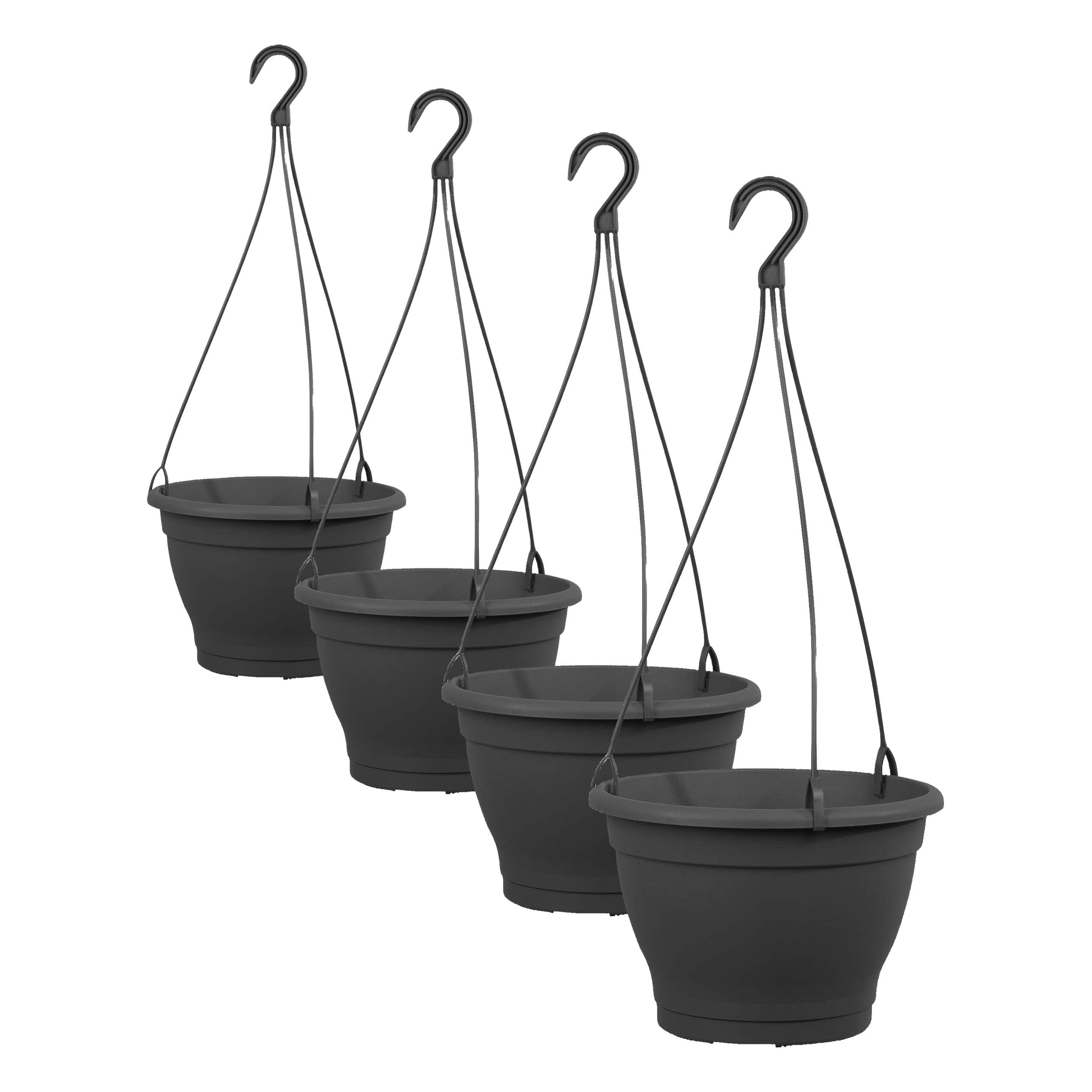 Panier à fleurs suspendu anthracite pot de fleurs à suspendre 5.1L Lea