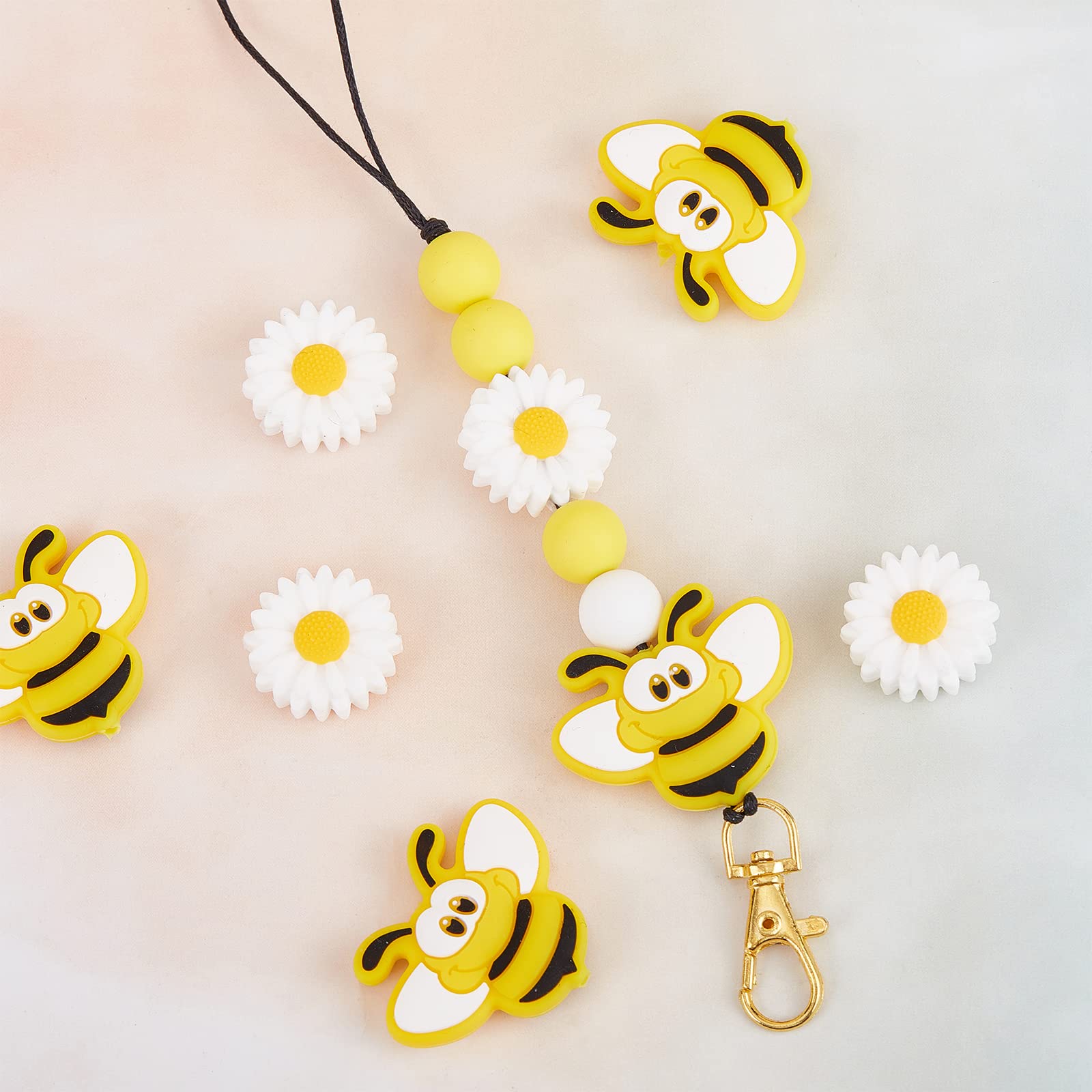 Silikonperlen Mit Bienen- & Fuchs-Motiv – Niedliche Bastelperlen Für Schmuck, Armbänder, Schlüsselanhänger