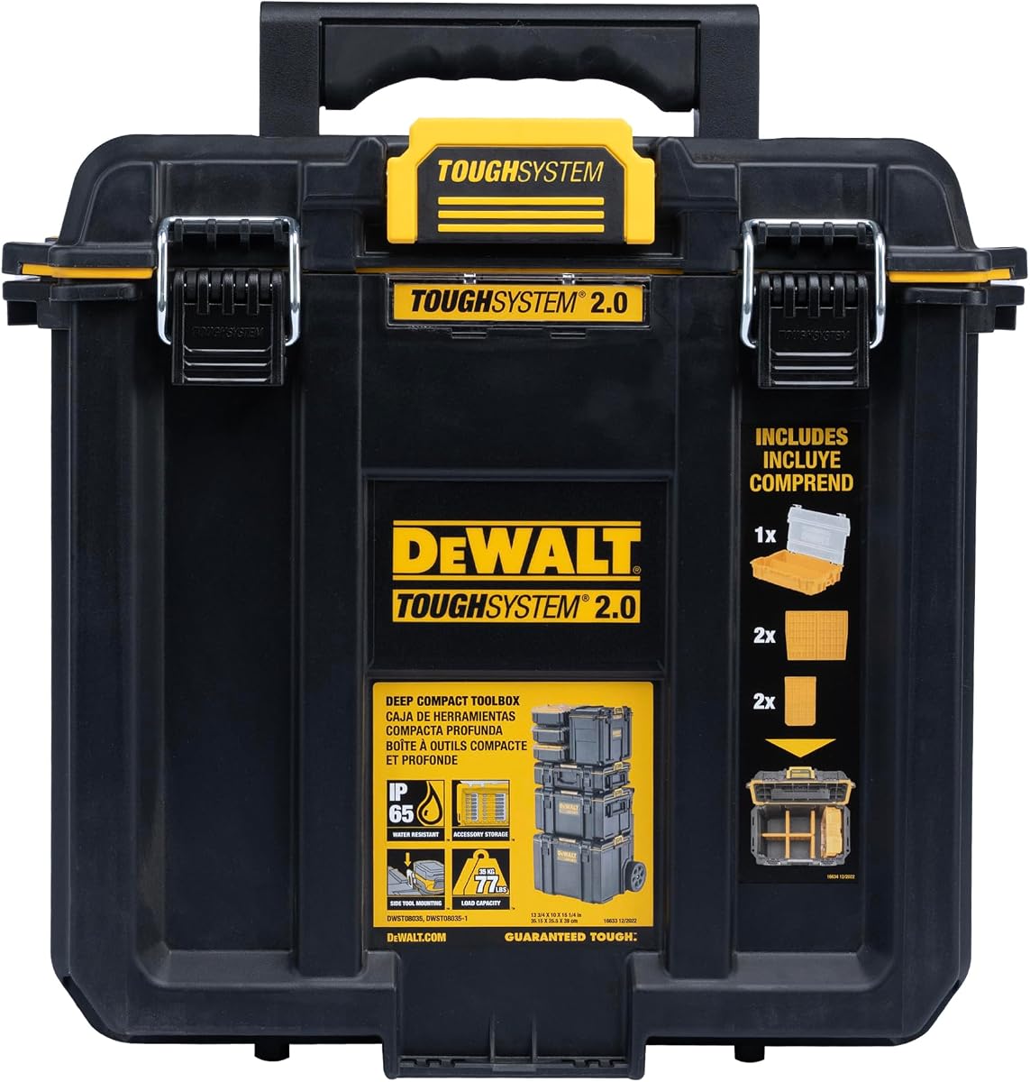 TOUGHSYSTEM 2.0 Compact and Durable Deep Toolbox with Removable Dividers (DWST08035)