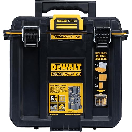 DEWALT TOUGHSYSTEM 2.0 Compact and Durable Deep Toolbox with Removable Dividers (DWST08035)