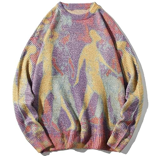 Aelfric Eden Block Oversized Knit Sweater - Purple - Medium