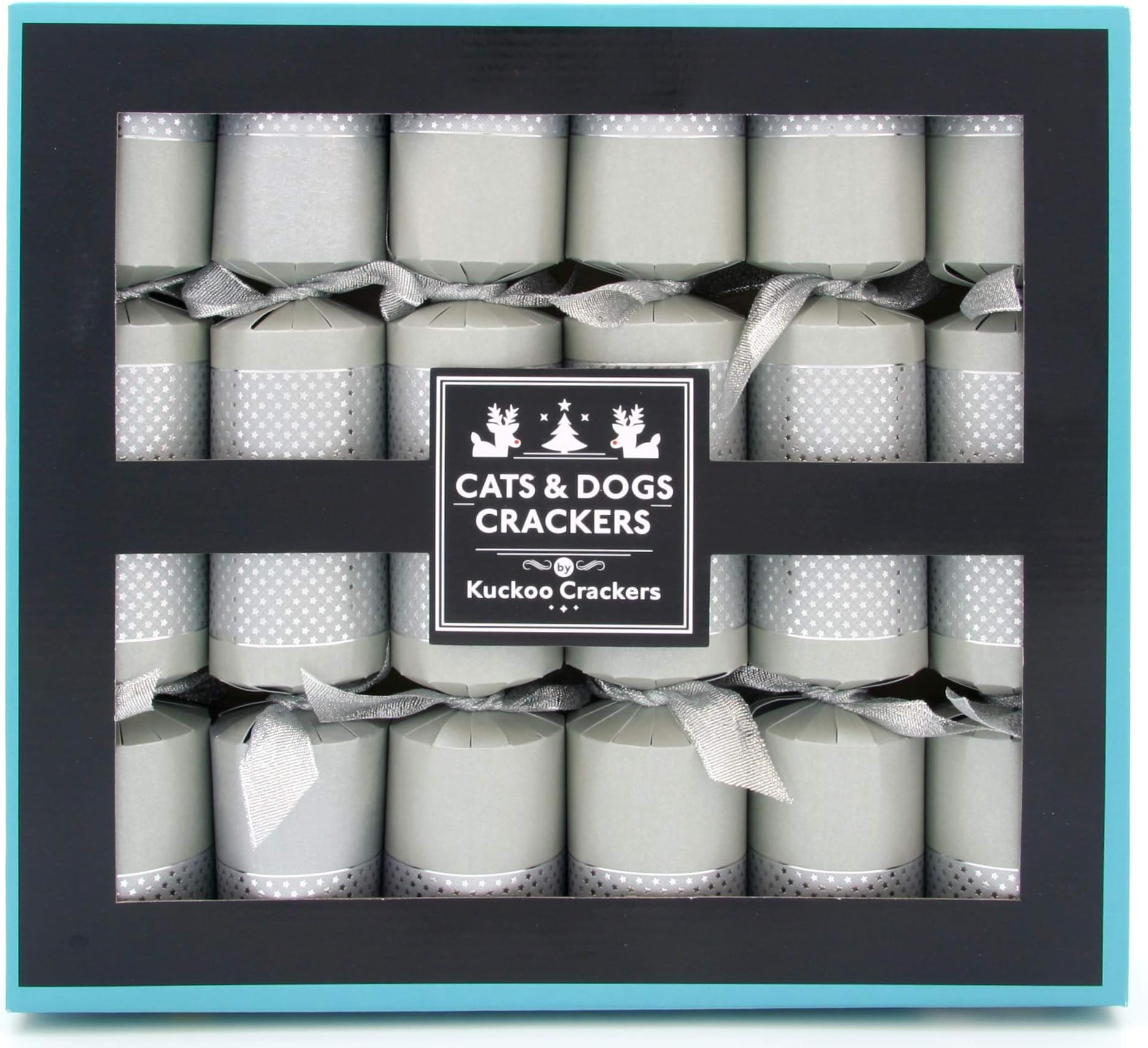 Kuckoo Crackers - 6 x 13-inch Cats and Dogs Christmas Crackers