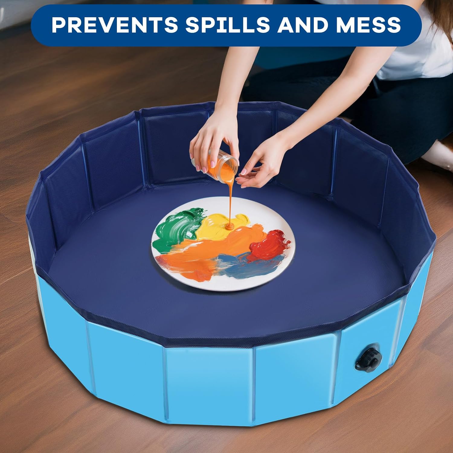Acrylic Paint Pouring Splash Guard, Fluid Art tools for DIY Paint Pouring Arts and Crafts Projects, Prevents Spills and Mess (31.4 x 8.3 inch)