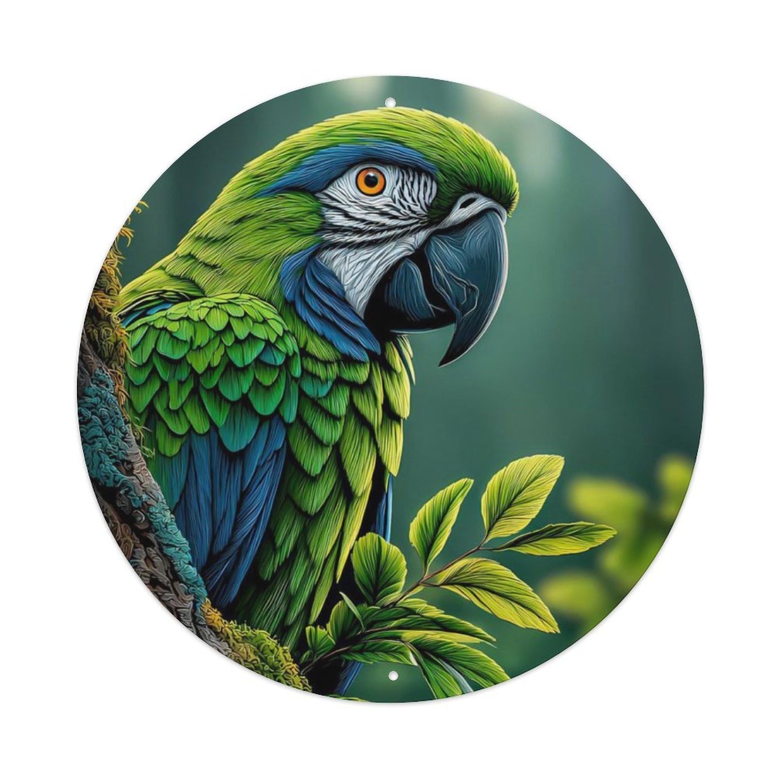 Animal Blue-and-Gold Macaw Tropical Rainforest Vintage Metal Tin Sign Plaque Wall Decor for Cafe, Club Bar, Office, Garden Metal Poster 8x8Inch