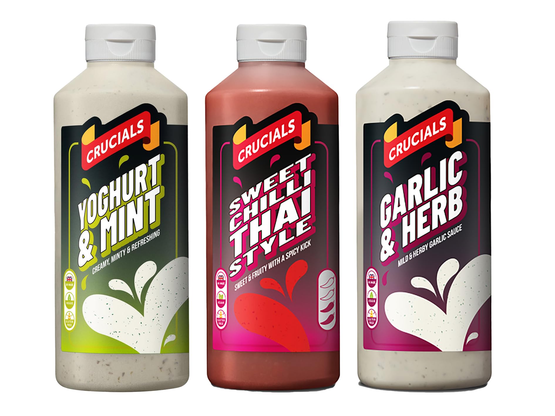 Hot Chilli Sauce Bundle With Crucial Extra Hot Chilli Squeezy Sauce 1L 3 Pack