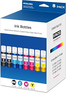 Compatible for E-pson EPT522 Ink Refill Bottle 8-Pack ET-2800 ET-4800 ET-2400 Ink Refill Bottles for Eco Tank ET-2800 ET-4800 ET-2400 ET-2803 ET-2720 ET-4700 ET-4810 ET-2840 Printer