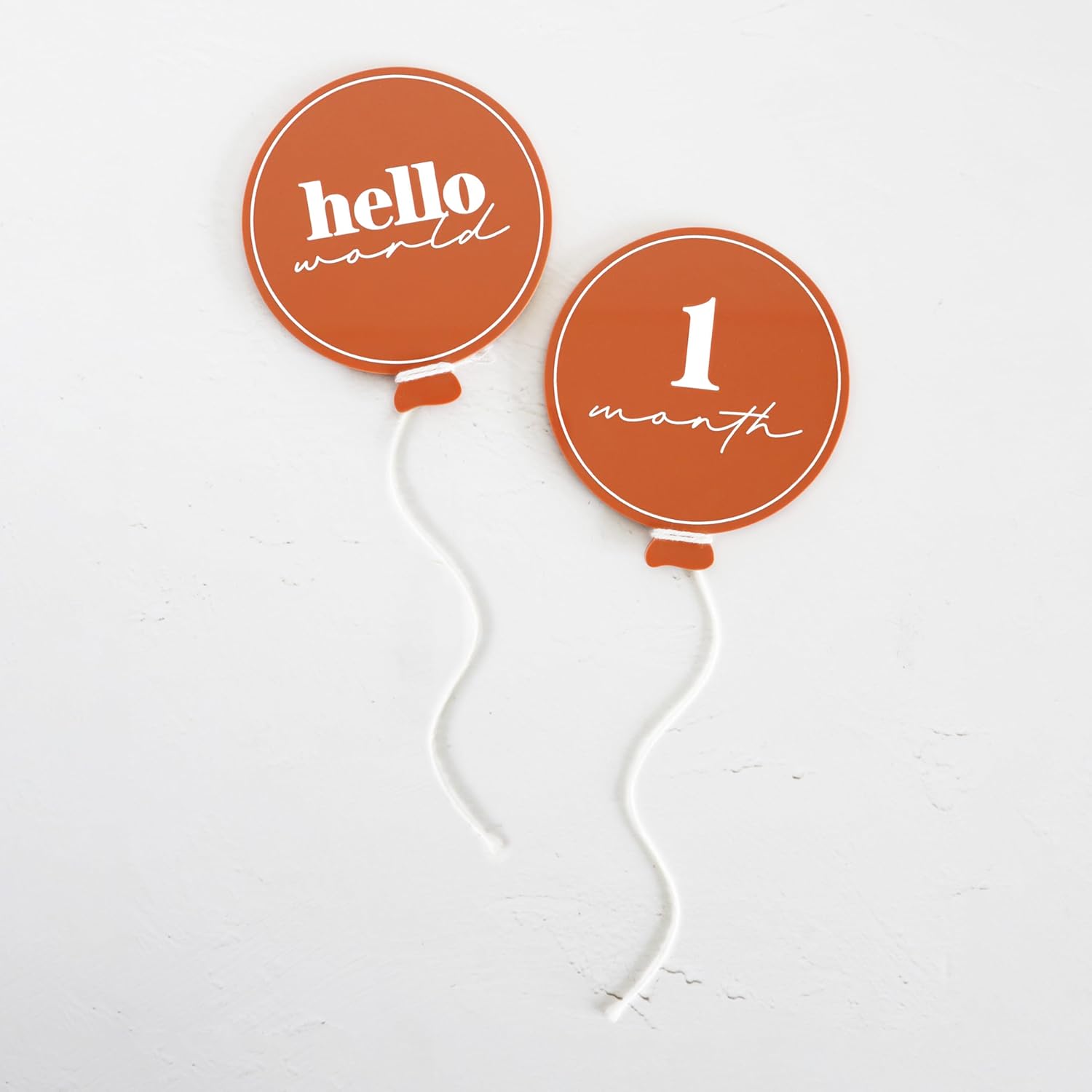 The Cotton & Canvas Co. Balloon Acrylic Birth Milestone Card, Baby Announcement Sign, Newborn Photo Prop, Nursery Plaque, Baby Shower, Monthly Marker, My First Year, Set of 13