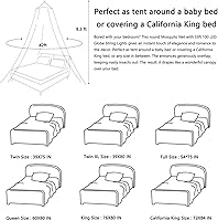 Vista 6 de Dosel de cama con luces, dosel de cama con mosquitero para niñas, cortinas de dosel para cama tamaño completo/queen desde el techo, mosquitero
