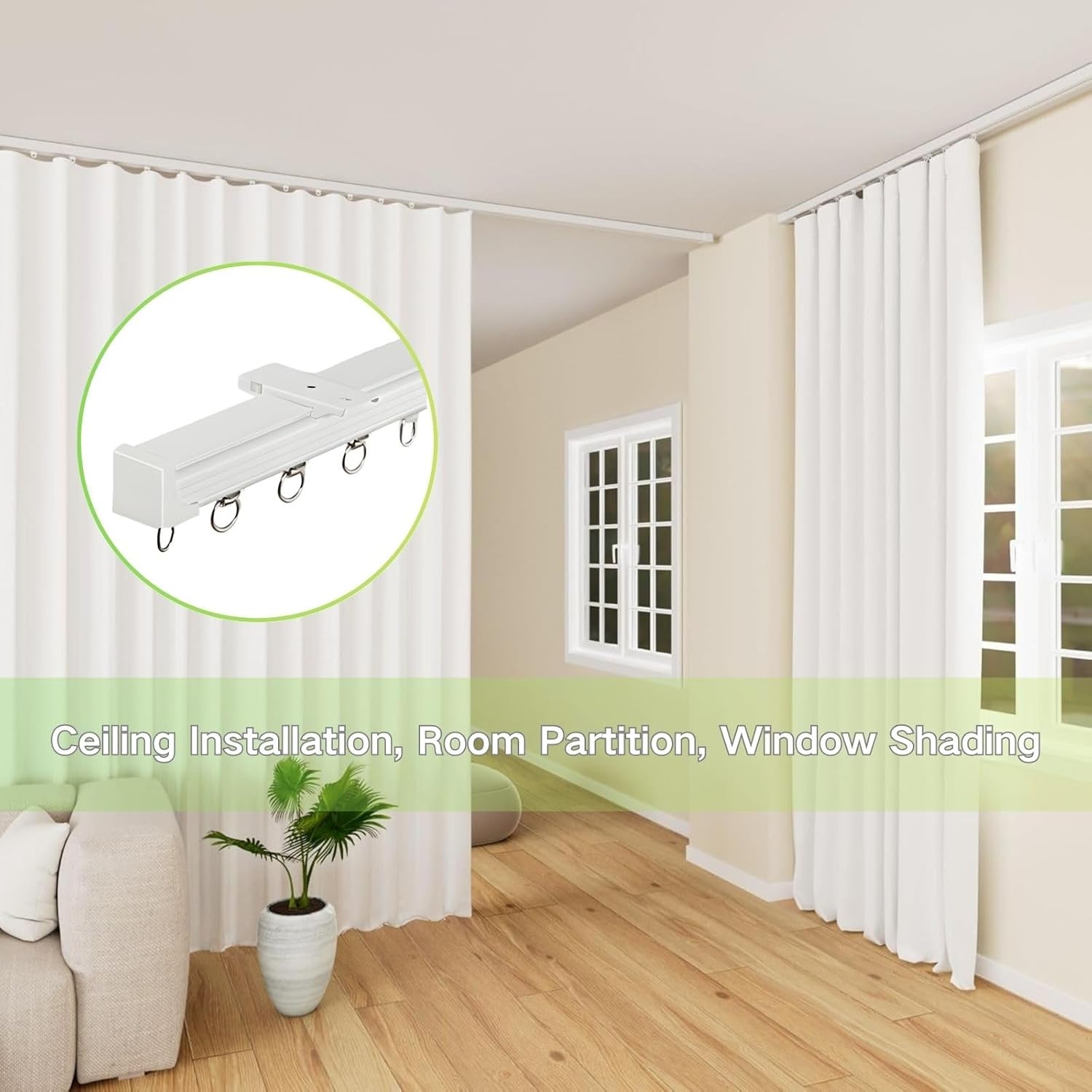 カーテンレール 天井付け 壁掛け式 間仕切りカーテンレール 長さ50/80/120/180/230/310/450/520/600c