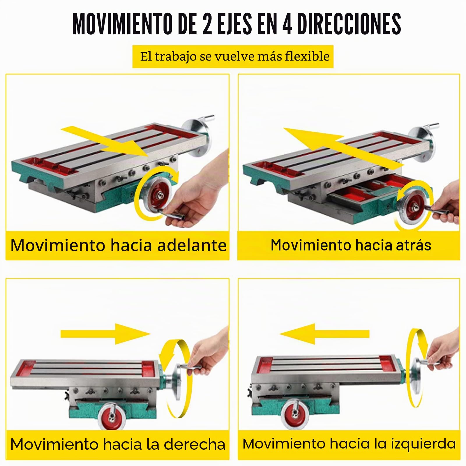 Mophorn Cruz Fresadora Compuesto 2 Ejes 4 Formas, Mesa de Trabajo Multifuncional 450X170mm 30KG, Mesa de Fresado Deslizante para Todos los Soportes de Perforación Fresadora de Banco