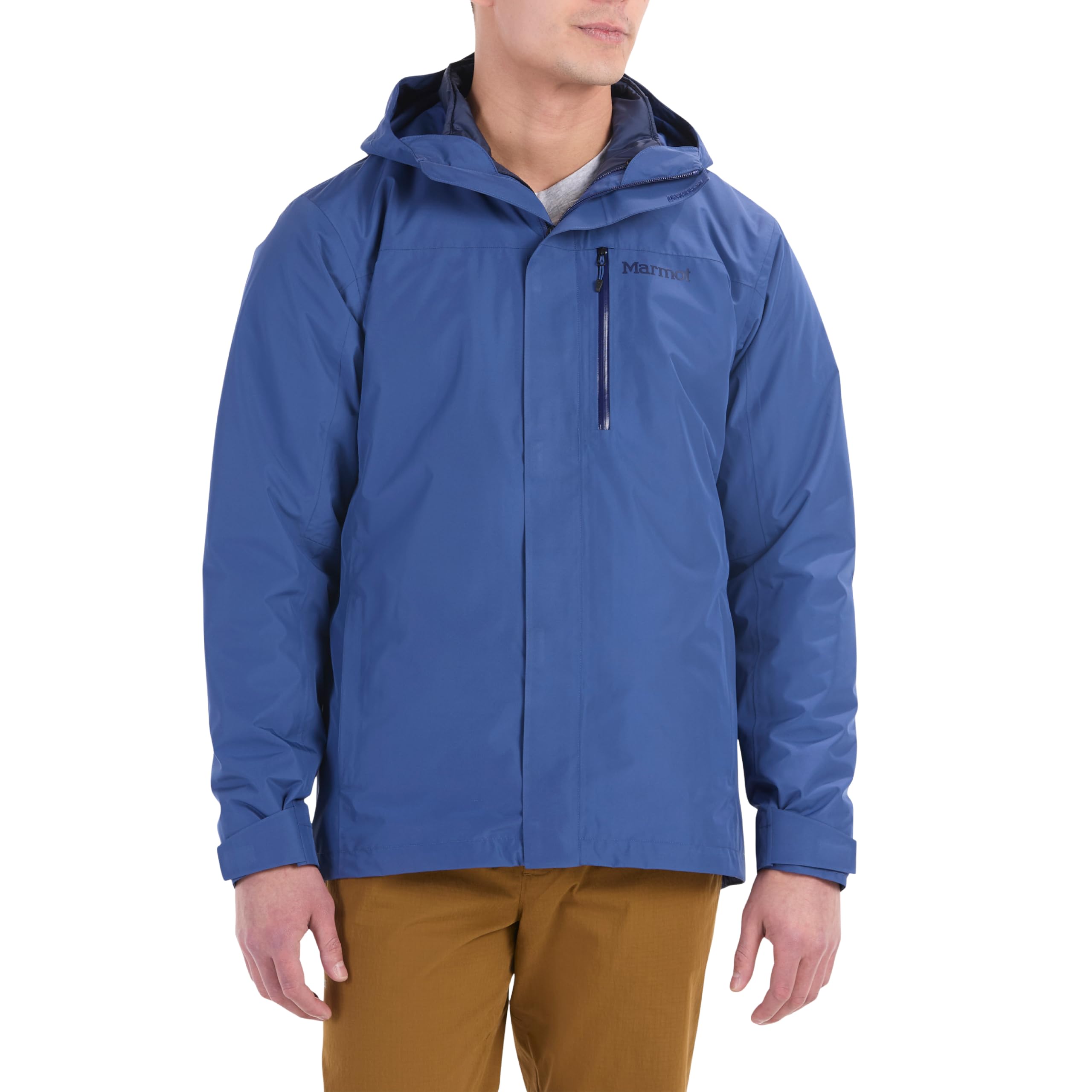 Marmot Men's Ramble Component Jacket, Waterproof Jacket, Lightweight Hooded 3 in 1 Rain Jacket, Windproof Raincoat, Breathable Windbreaker, Twilight Blue, L