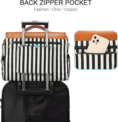 Miniatura 5 de LOVEVOOK Bolsa para laptop para mujer, bolsa de computadora de gran capacidad, bonita bolsa de mensajero de hombro, bolsas de trabajo de negocios,