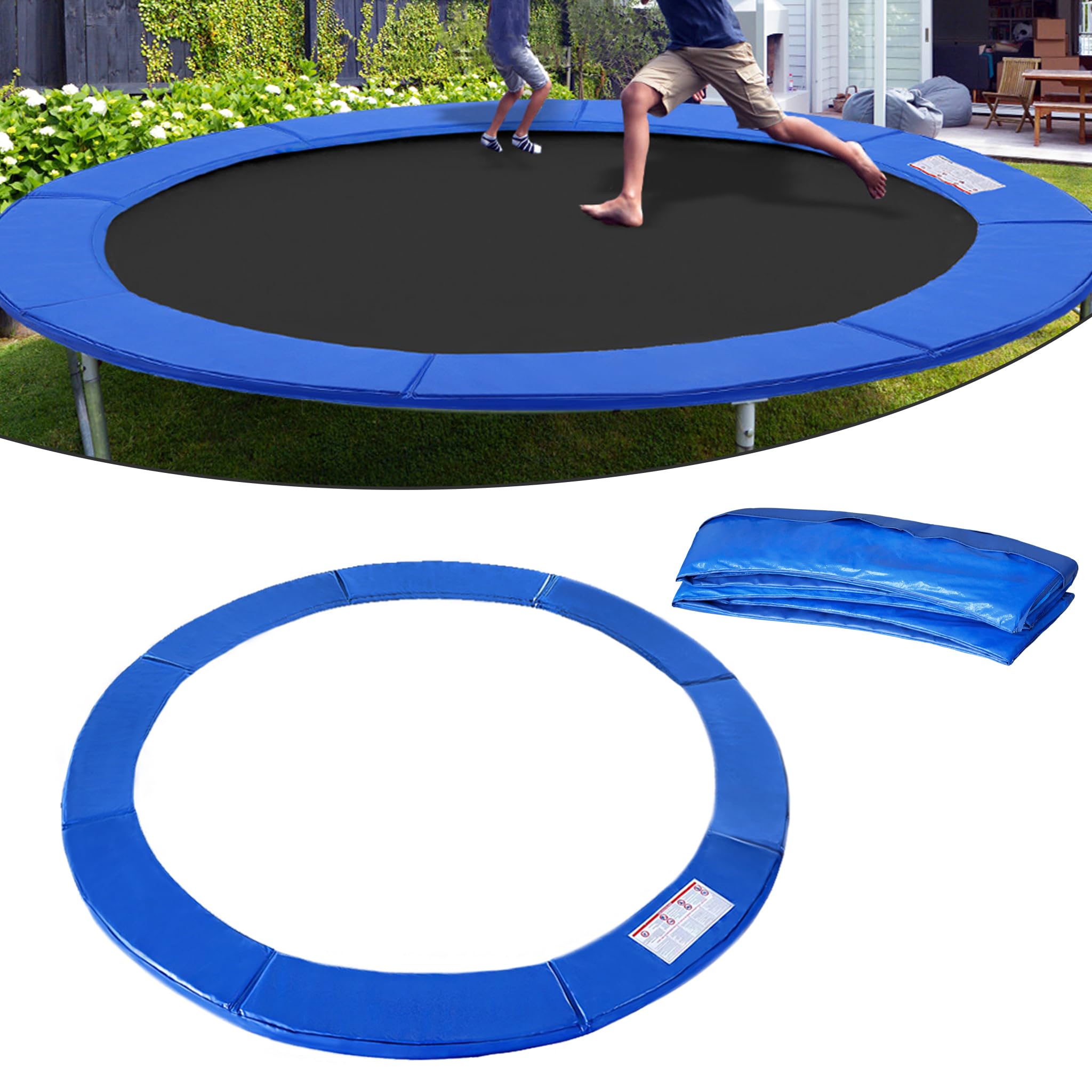 YEATHOR Replacement Trampoline Edge Cover Spring Cover Surround Pad Safety Protection Pad Foam Padding Edge Protection Universal Trampoline Accessories Fit 8ft Trampoline Frame, Blue