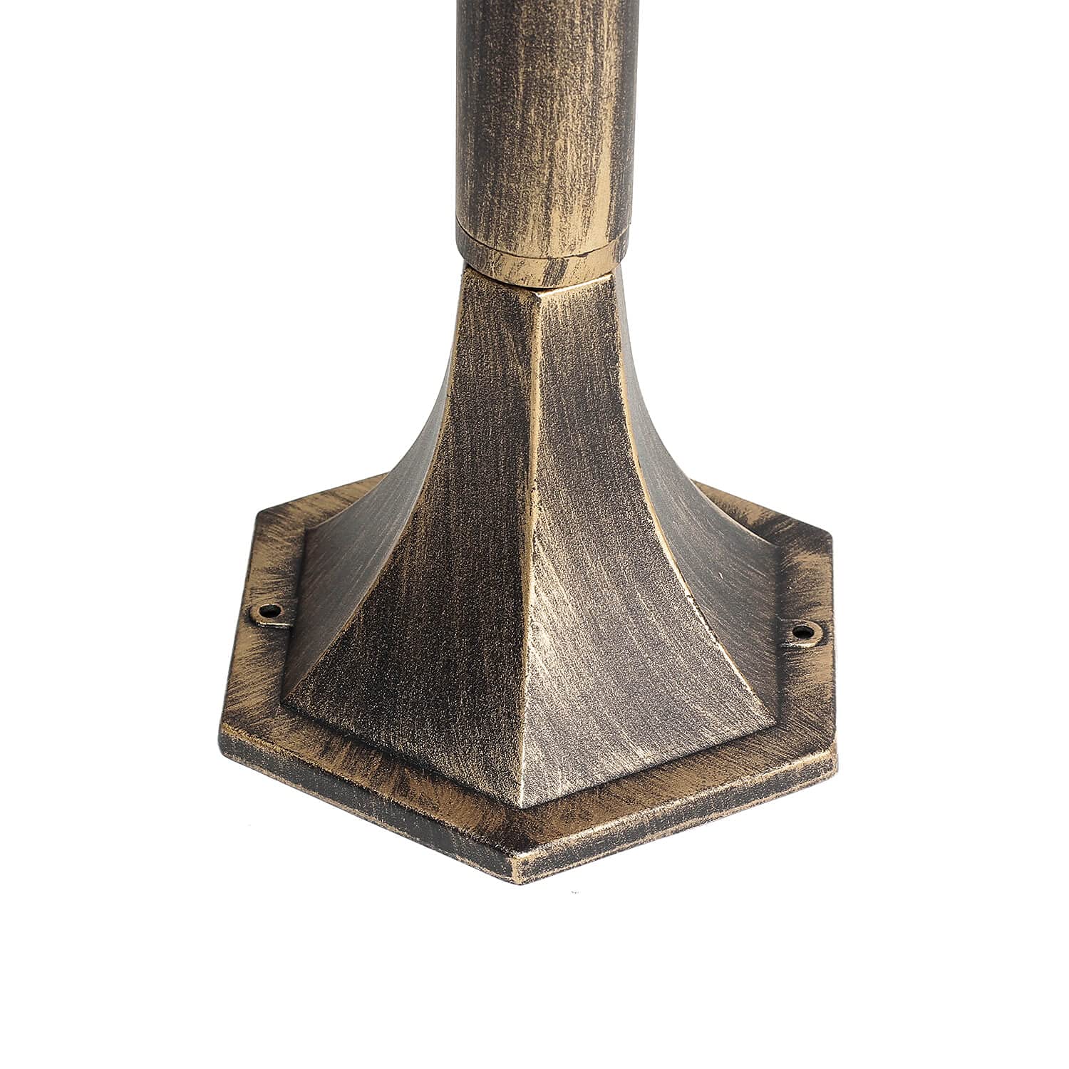 Licht-Erlebnisse Lampe sur pied extérieure avec détecteur de mouvement en aluminium et verre noir cuivré IP44 jardin 123,5 cm petite E27 Lanterne rustique luminaire sur mât extérieur BREST