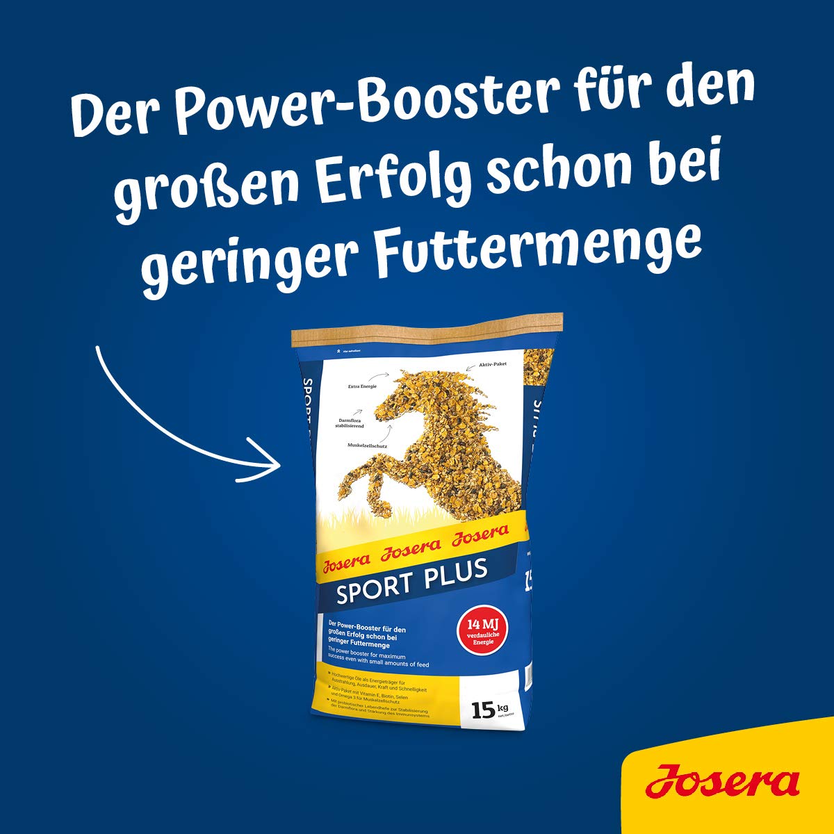JOSERA Sport Plus (1 x 15 kg) | Premium Pferdefutter für Sportpferde | haferfrei | energiereiches Power-Müsli für Pferde in schwerer Arbeit | 1er Pack
