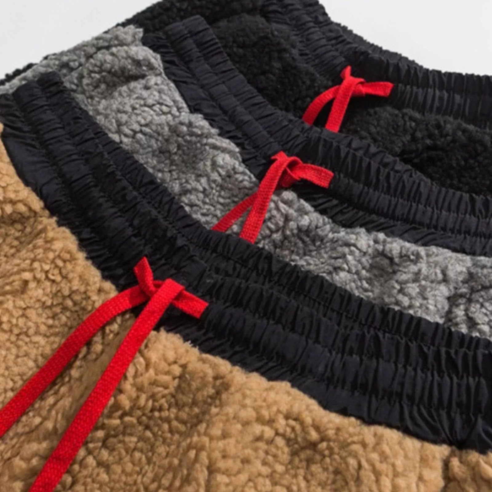 Pantaloni da jogging in pile, morbidi e comodi, con elastico in vita con coulisse, ideali per lo sport quotidiano, all'aperto, in palestra o per la corsa al piede.
