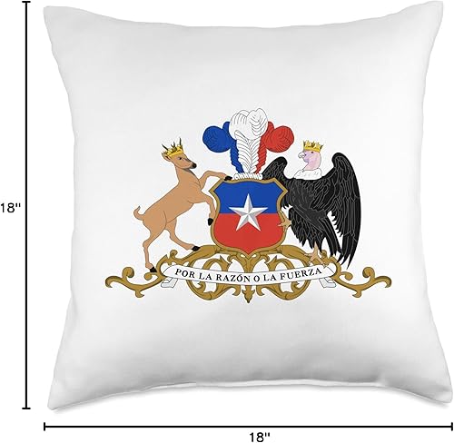 Miniatura 5 de Chile National Pride Chilean T-shirts Tees Chile - Camiseta de escudo de armas con bandera de recuerdo, almohada Santiago, 16 x 16 pulgadas,